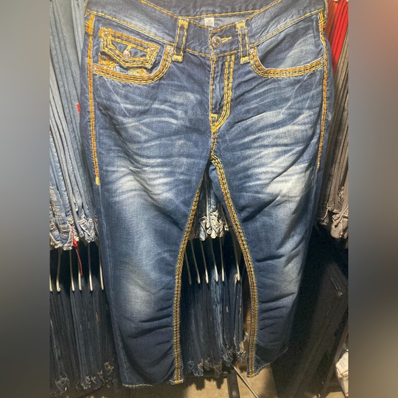 Rare!True Religion Super QT Straight w/ Flap in “ROGUE RENEGADE” wash size 32x32 - Picture 7 of 8